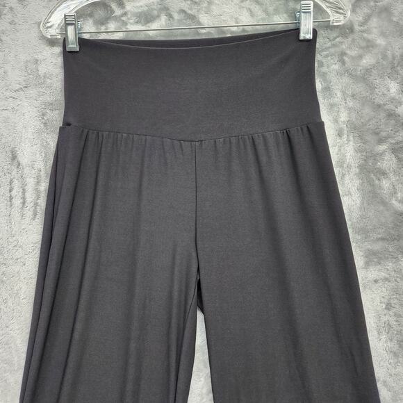 J Mode USA Pants Womens XL Black Pull On Wide Leg Flare Fold Over Waist Stretch - Picture 4 of 12